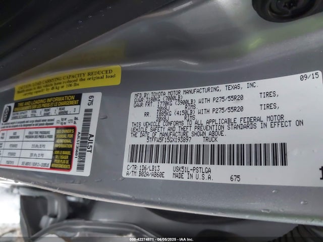 5TFFW5F15GX193897 Toyota 3ur-fbe