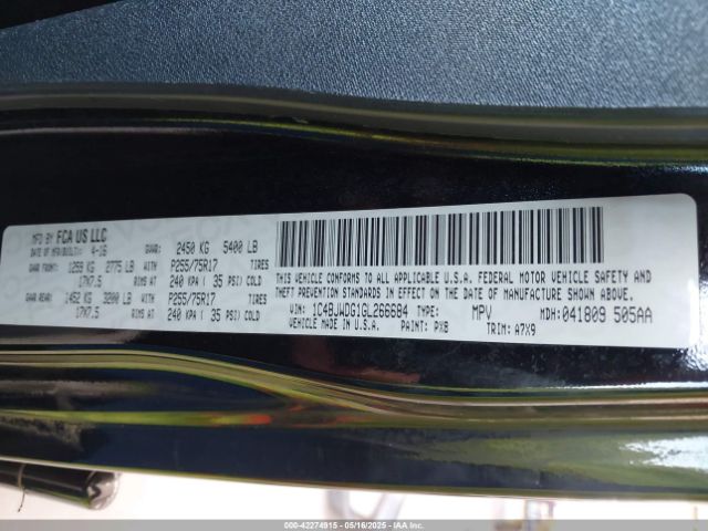 1C4BJWDG1GL266684 Jeep Wrangler Unlimited Sport