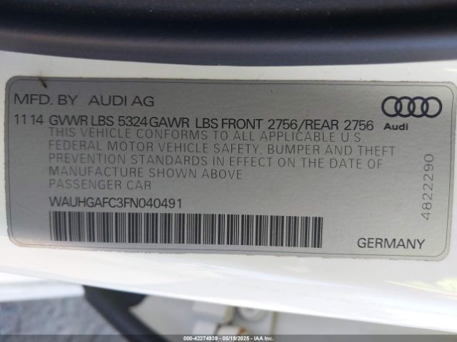 2015 AUDI A6 WAUHGAFC3FN040491 Photo 8