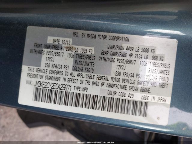 JM3KE2CY2E0429971 Mazda Cx-5 Touring