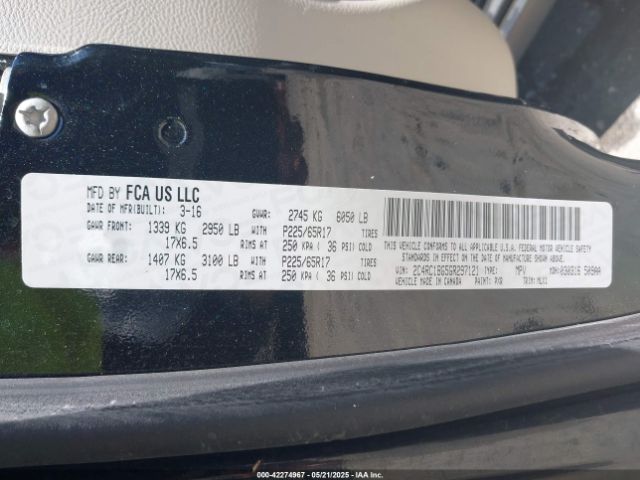 2016 CHRYSLER TOWN & COUNTRY 2C4RC1BG5GR297121 Photo 8