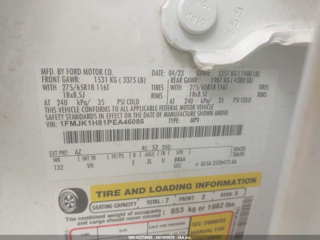 1FMJK1H81PEA46086 Ford gtdi-standard