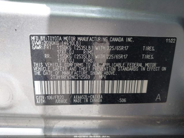 2022 TOYOTA RAV4 2T3H1RFV2NC212569 Photo 8