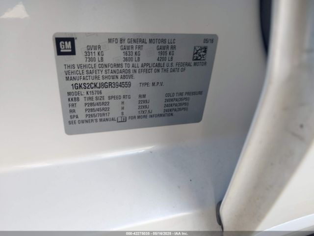 2016 GMC YUKON 1GKS2CKJ8GR394559 Photo 8