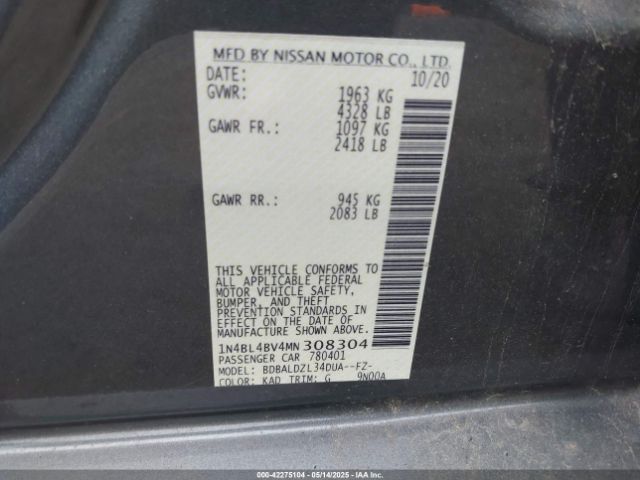 2021 NISSAN ALTIMA 1N4BL4BV4MN308304 Photo 8