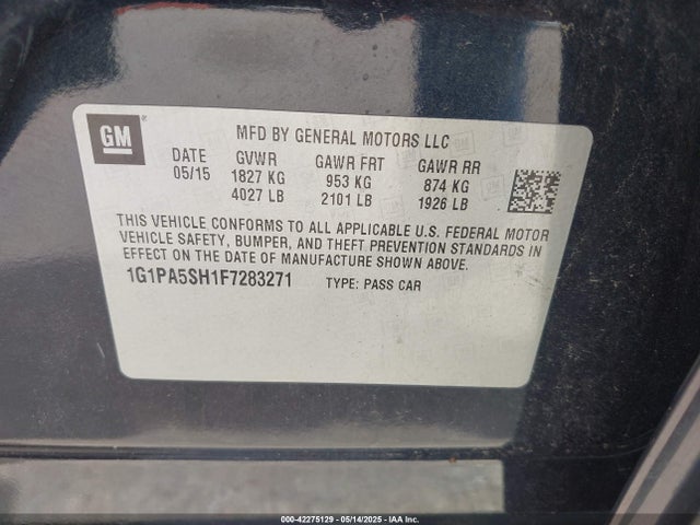 1G1PA5SH1F7283271 Chevrolet Cruze Ls Auto