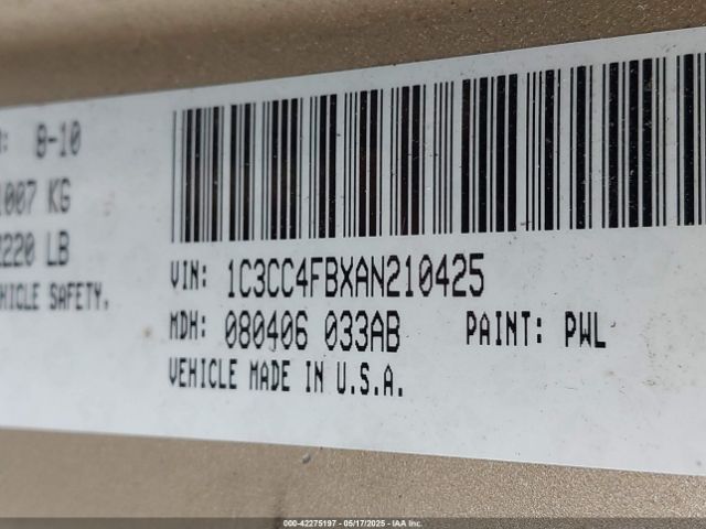 2010 CHRYSLER SEBRING 1C3CC4FBXAN210425 Photo 8