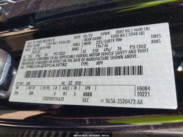 1FMCU0JZXPUA30782 Ford dura d4 ivct atk