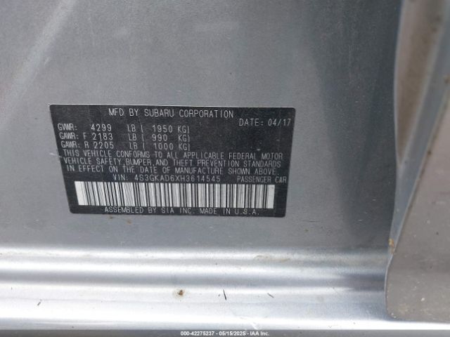 4S3GKAD6XH3614545 Subaru Impreza 2.0i Premium
