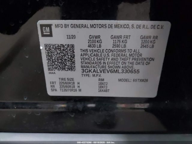 3GKALVEV6ML330655 GMC Terrain Awd Slt