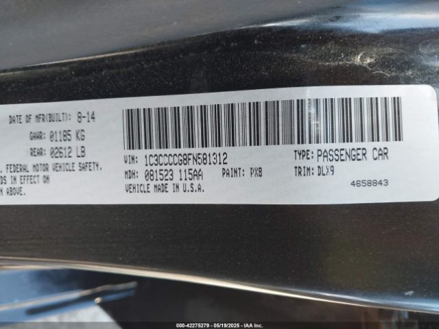 1C3CCCCG8FN581312 Chrysler 200 C