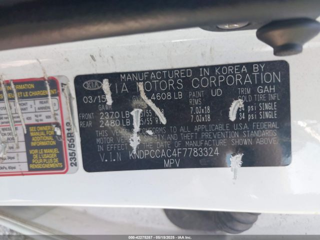 KNDPCCAC4F7783324 KIA Sportage Ex