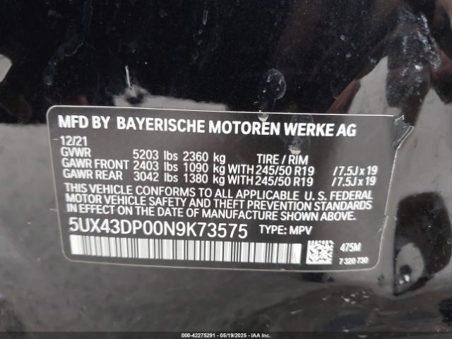 2022 BMW X3 5UX43DP00N9K73575 Photo 8