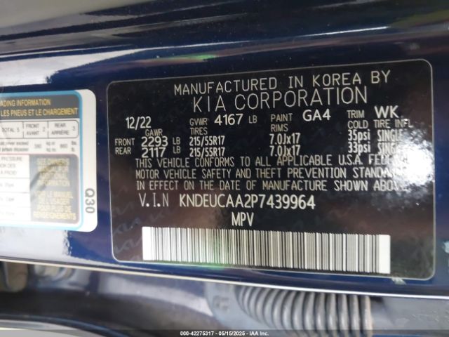 KNDEUCAA2P7439964 KIA nu