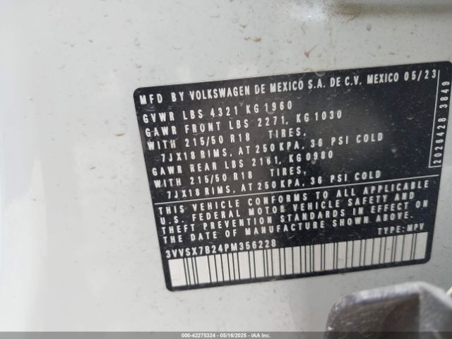 3VVSX7B24PM356228 Volkswagen Taos 1.5t Se