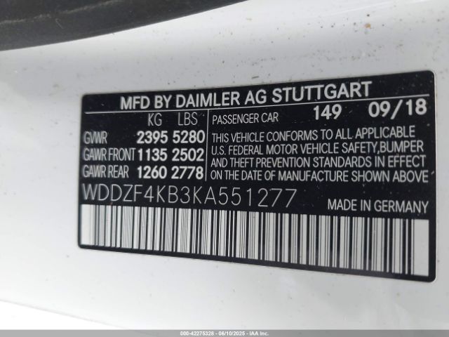 2019 MERCEDES-BENZ E 300 WDDZF4KB3KA551277 Photo 8