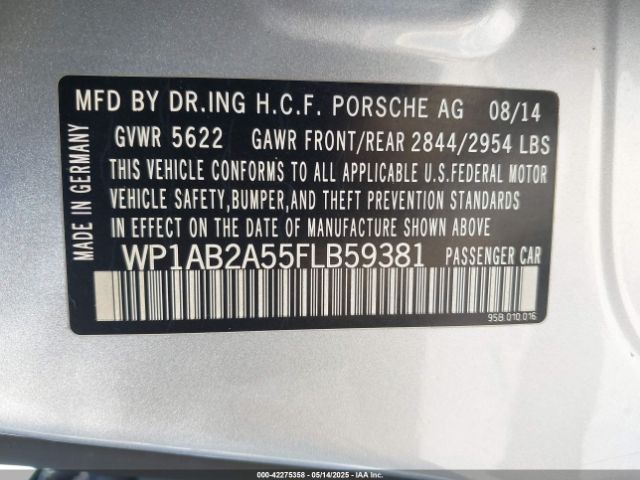 WP1AB2A55FLB59381 Porsche MACAN S