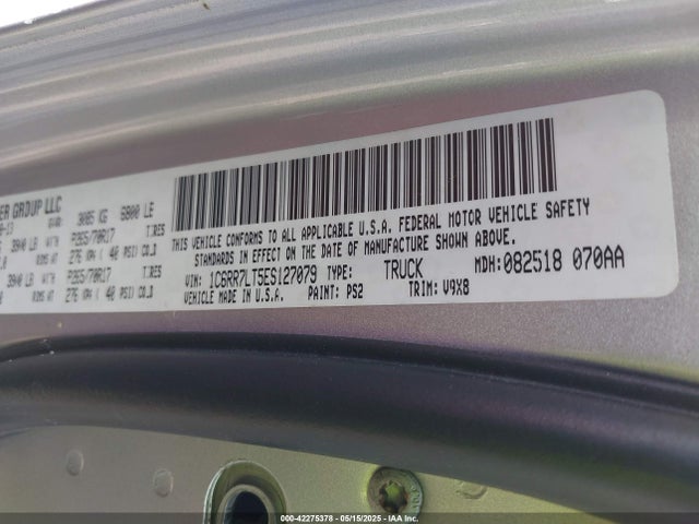 RAM 1500 Slt 2014 1C6RR7LT5ES127079 Image 9