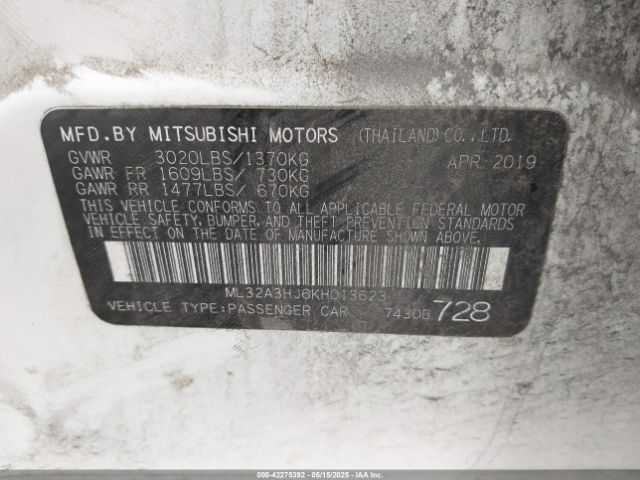 ML32A3HJ6KH013623 Mitsubishi MIRAGE ES