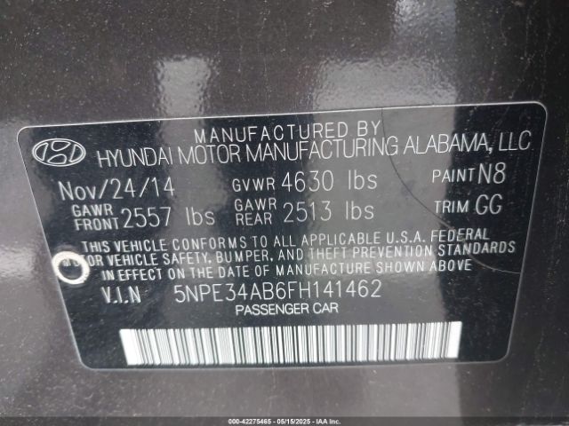 5NPE34AB6FH141462 Hyundai Sonata Limited 2.0t