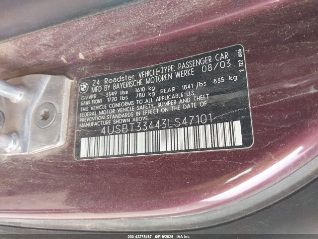 2003 BMW Z4 4USBT33443LS47101 Photo 8