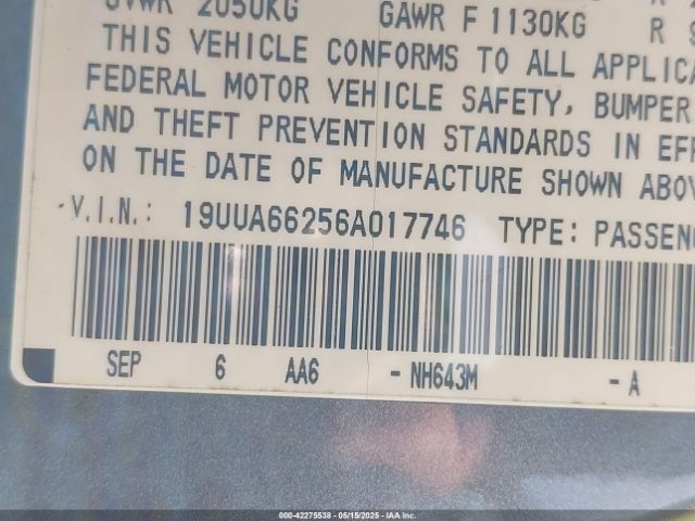 2006 ACURA TL 19UUA66256A017746 Photo 8