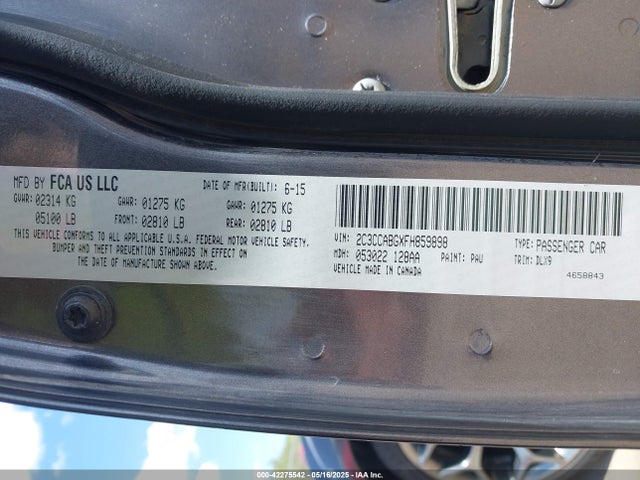 2C3CCABGXFH859898 Chrysler 300 300s