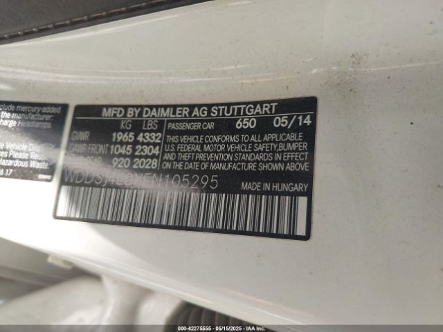 2014 MERCEDES-BENZ CLA 250 WDDSJ4EBXEN105295 Photo 8