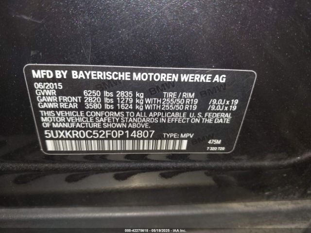 5UXKR0C52F0P14807 BMW X5 Xdrive35i