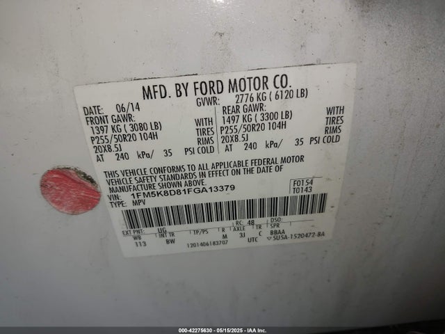 1FM5K8D81FGA13379 Ford EXPLORER XLT
