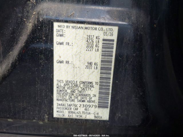 1N4AL3AP7GC230979 Nissan Altima 2.5 Sr