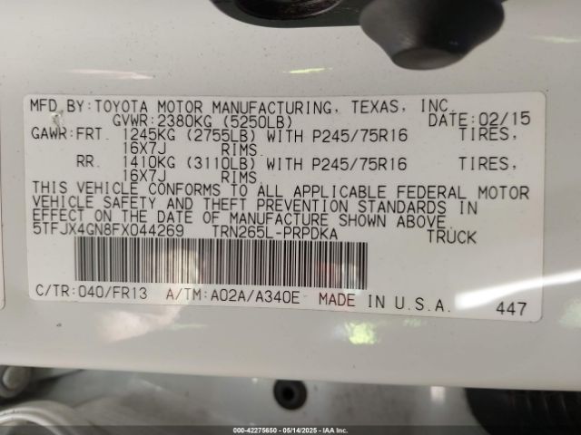 5TFJX4GN8FX044269 Toyota Tacoma Prerunner