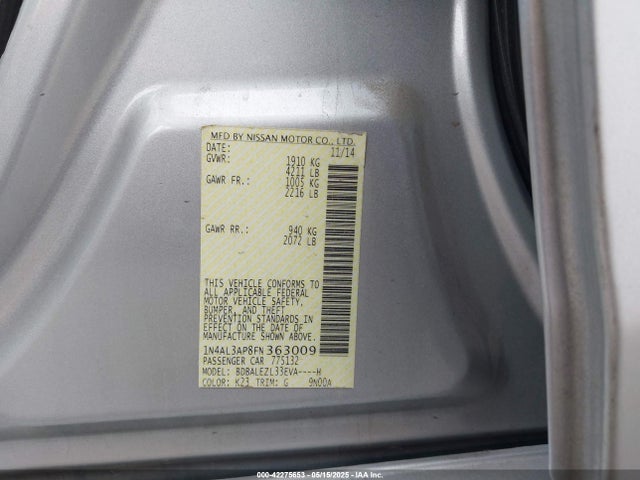 1N4AL3AP8FN363009 Nissan Altima