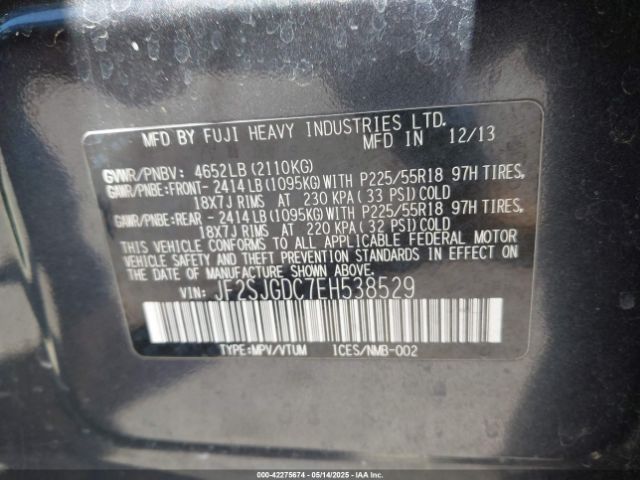JF2SJGDC7EH538529 Subaru Forester 2.0xt Premium