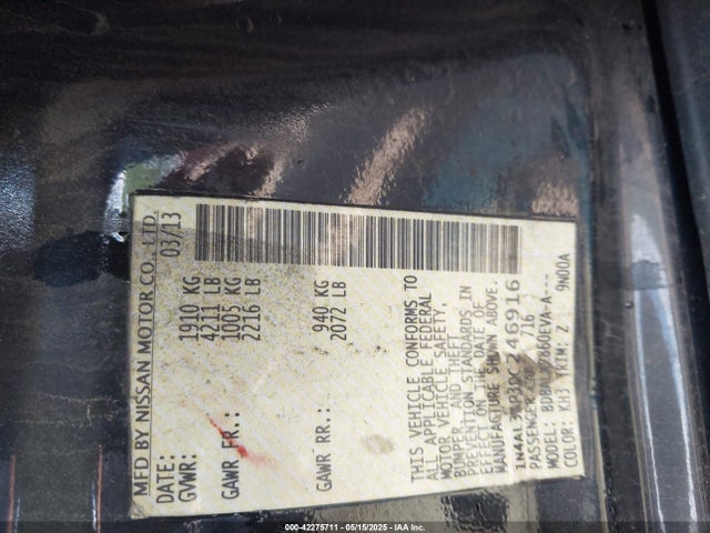 Nissan Altima 2.5 Sv 2014 1N4AL3AP8EC320476 Image 9