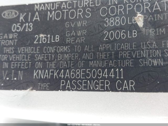 2014 KIA FORTE KNAFK4A68E5094411 Photo 8