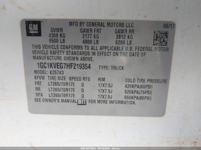 2017 CHEVROLET SILVERADO 2500HD 1GC1KVEG7HF219354 Photo 8