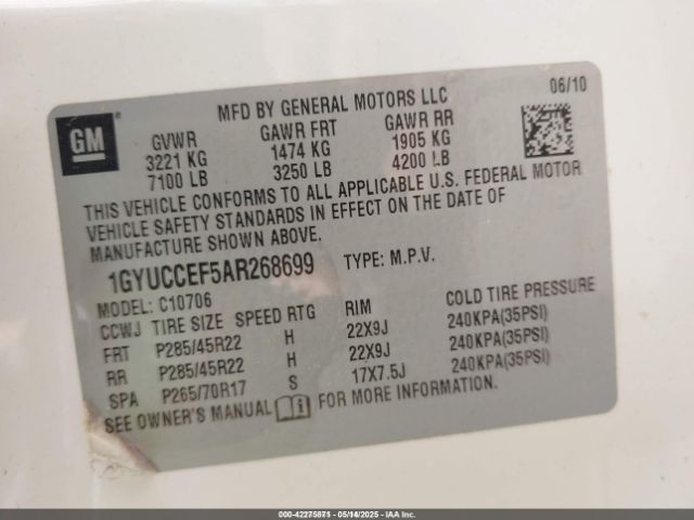 2010 CADILLAC ESCALADE 1GYUCCEF5AR268699 Photo 8