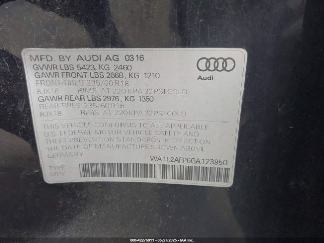 WA1L2AFP6GA123950 Audi Q5 2.0t Premium