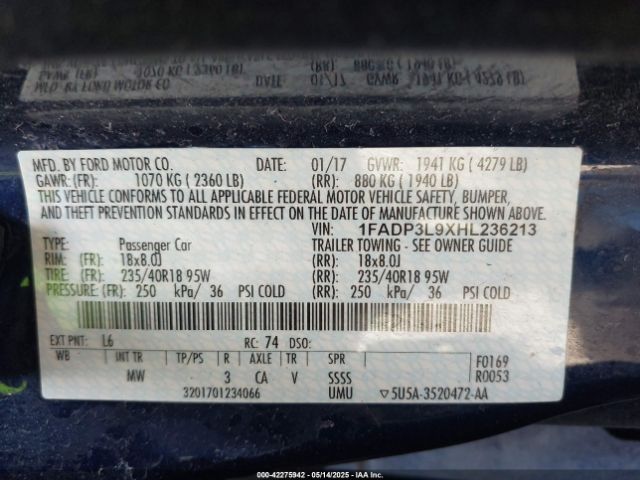 2017 FORD FOCUS ST 1FADP3L9XHL236213 Photo 8