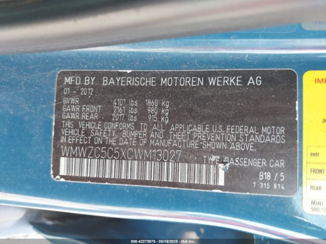 2012 MINI COOPER S COUNTRYMAN WMWZC5C5XCWM13027 Photo 8