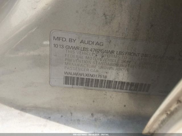 2014 AUDI A4 WAUAFAFLXEN017518 Photo 8