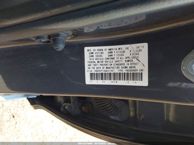 1HGCR2F72GA001451 Honda ACCORD EX