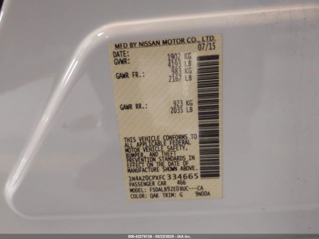2015 NISSAN LEAF 1N4AZ0CPXFC334665 Photo 8