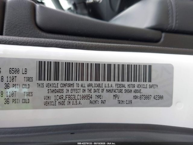 2020 JEEP GRAND CHEROKEE 1C4RJFBG3LC100954 Photo 8