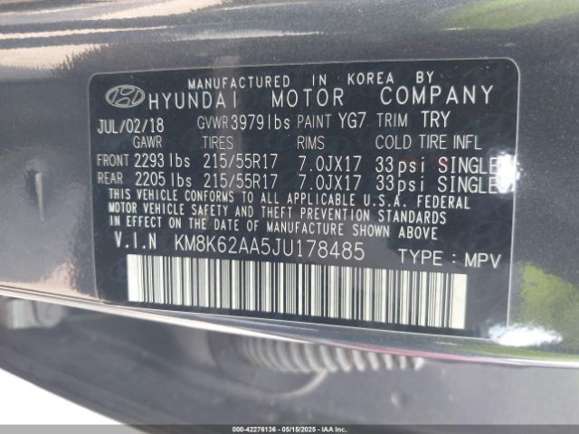 2018 HYUNDAI KONA KM8K62AA5JU178485 Photo 8
