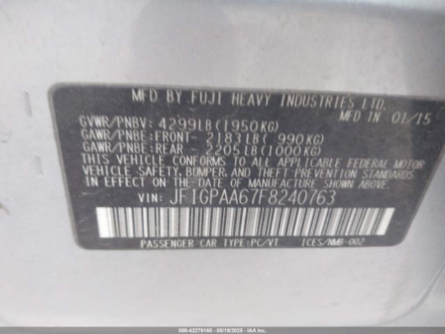 JF1GPAA67F8240763 Subaru Impreza 2.0i