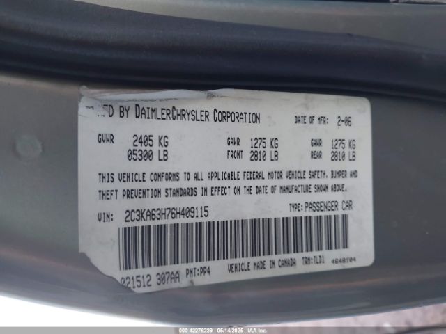 2006 CHRYSLER 300 2C3KA63H76H409115 Photo 8