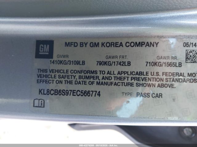KL8CB6S97EC566774 Chevrolet Spark Ls Auto