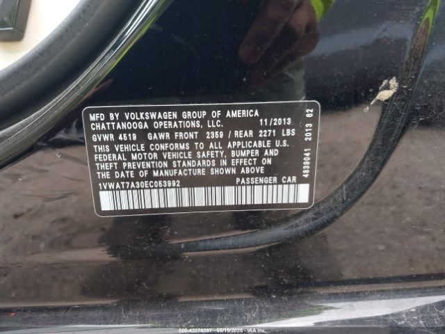 1VWAT7A30EC053992 Volkswagen Passat 1.8t Wolfsburg Edition